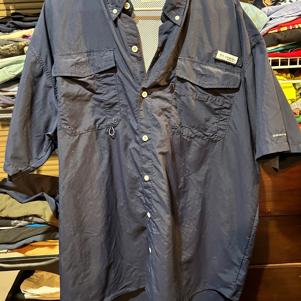 Columbia Navy Short Sleeve Shirt PFG